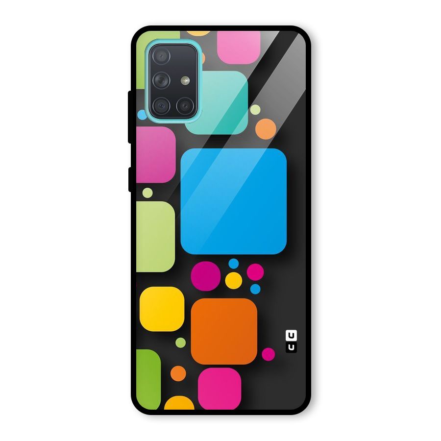 Color Boxes Abstract Glass Back Case for Galaxy A71