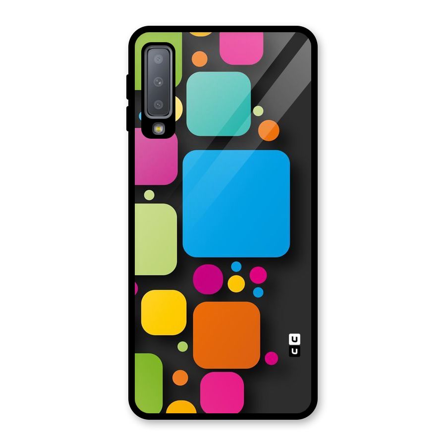 Color Boxes Abstract Glass Back Case for Galaxy A7 (2018)