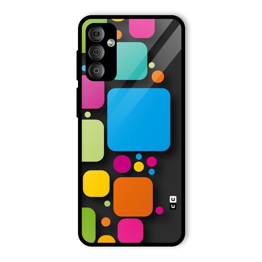 Color Boxes Abstract Glass Back Case for Galaxy F23