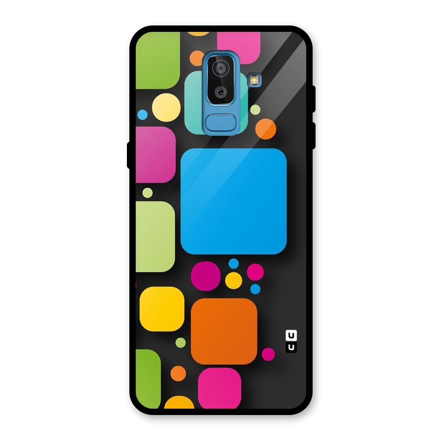 Color Boxes Abstract Glass Back Case for Galaxy J8