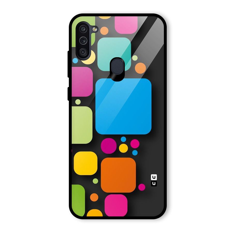 Color Boxes Abstract Glass Back Case for Galaxy M11