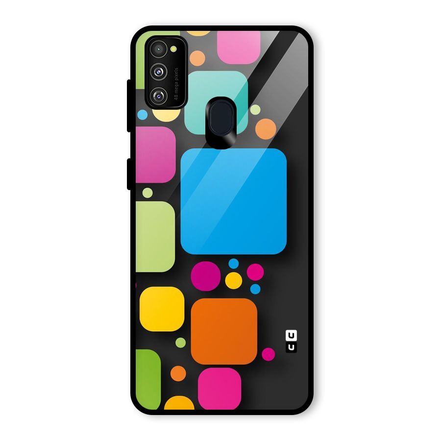 Color Boxes Abstract Glass Back Case for Galaxy M30s