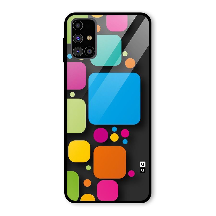 Color Boxes Abstract Glass Back Case for Galaxy M31s