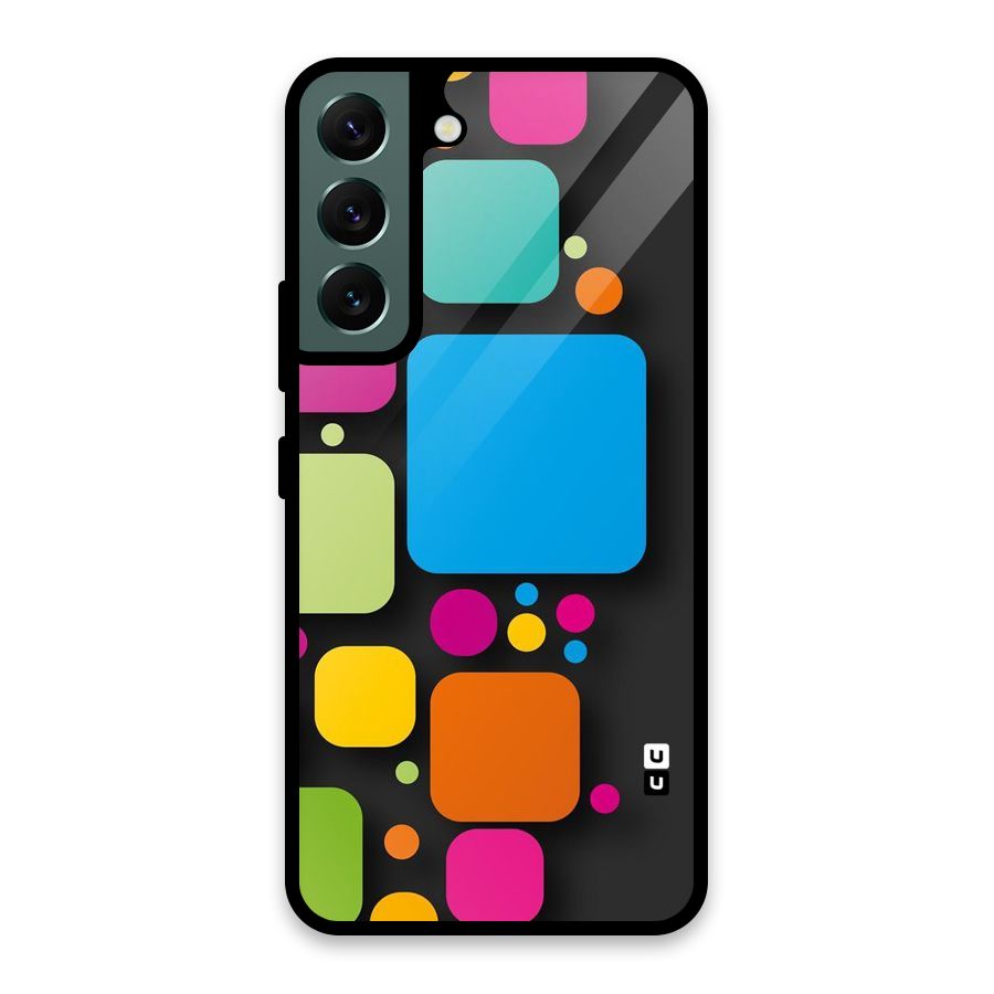 Color Boxes Abstract Glass Back Case for Galaxy S22 5G
