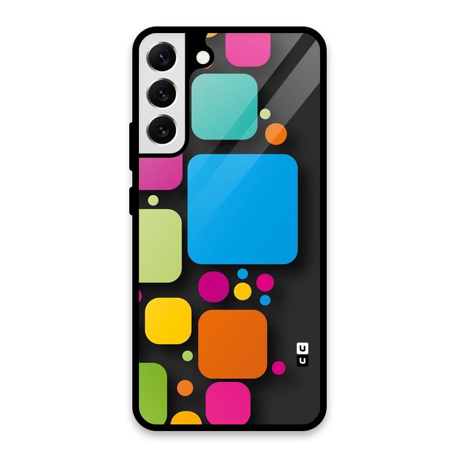 Color Boxes Abstract Glass Back Case for Galaxy S22 Plus 5G