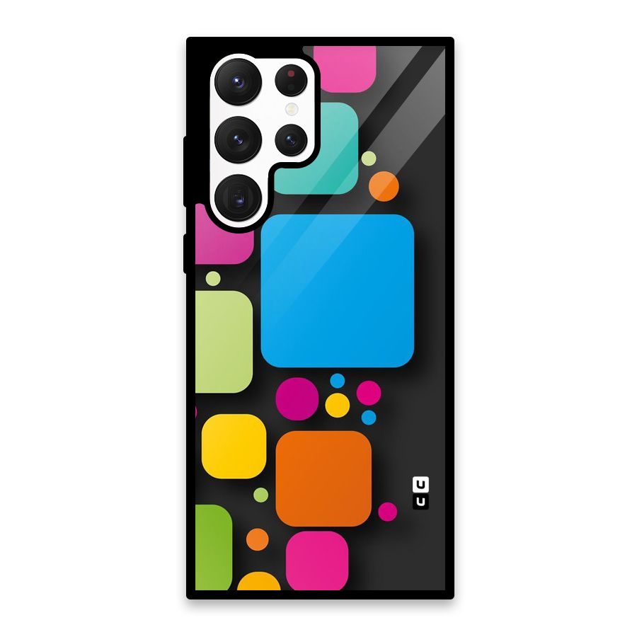Color Boxes Abstract Glass Back Case for Galaxy S22 Ultra 5G