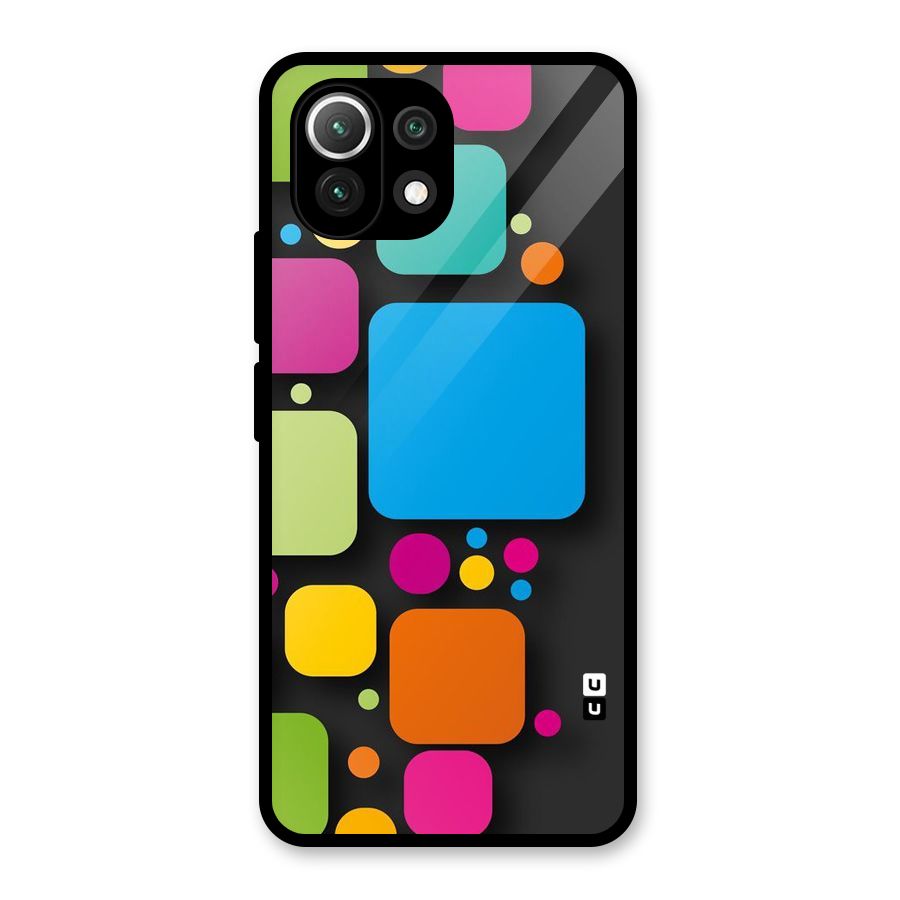 Color Boxes Abstract Glass Back Case for Mi 11 Lite NE 5G