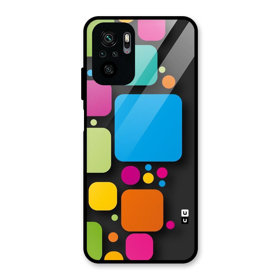 Color Boxes Abstract Glass Back Case for Redmi Note 10S