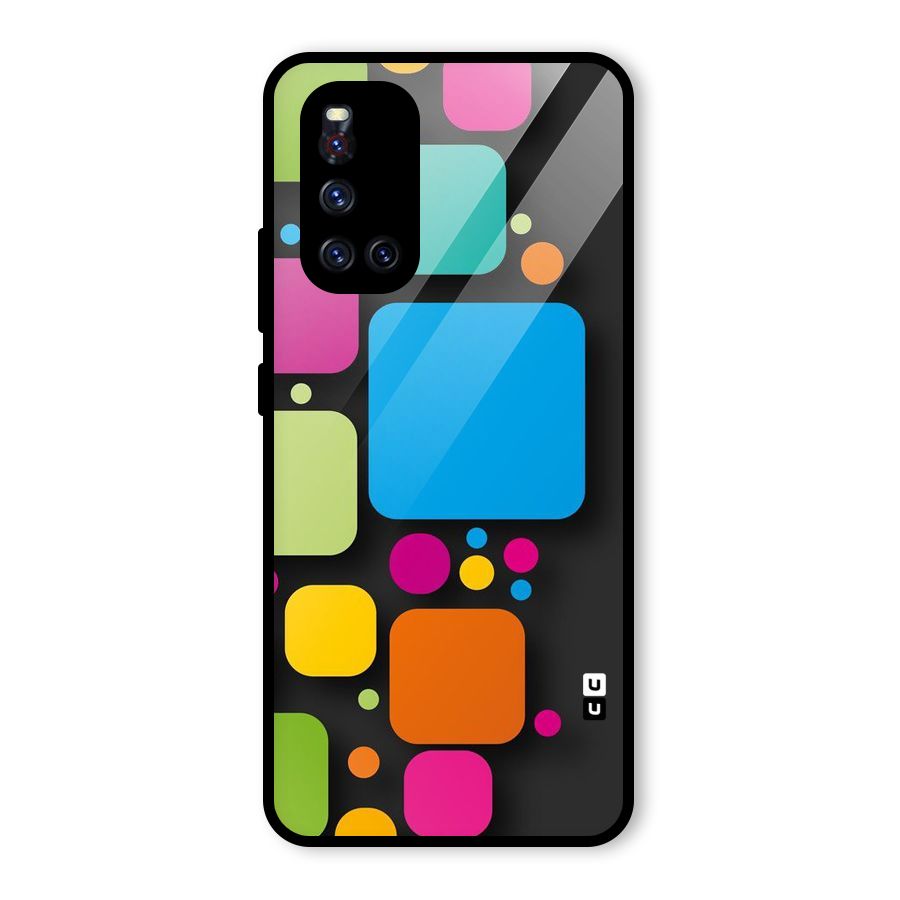 Color Boxes Abstract Glass Back Case for Vivo V19
