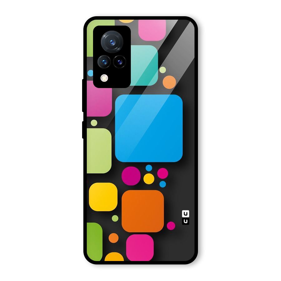 Color Boxes Abstract Glass Back Case for Vivo V21 5G