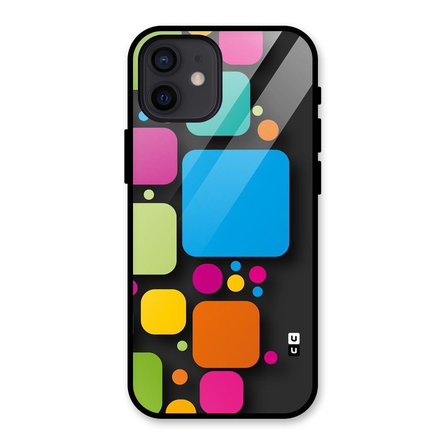 Color Boxes Abstract Glass Back Case for iPhone 12