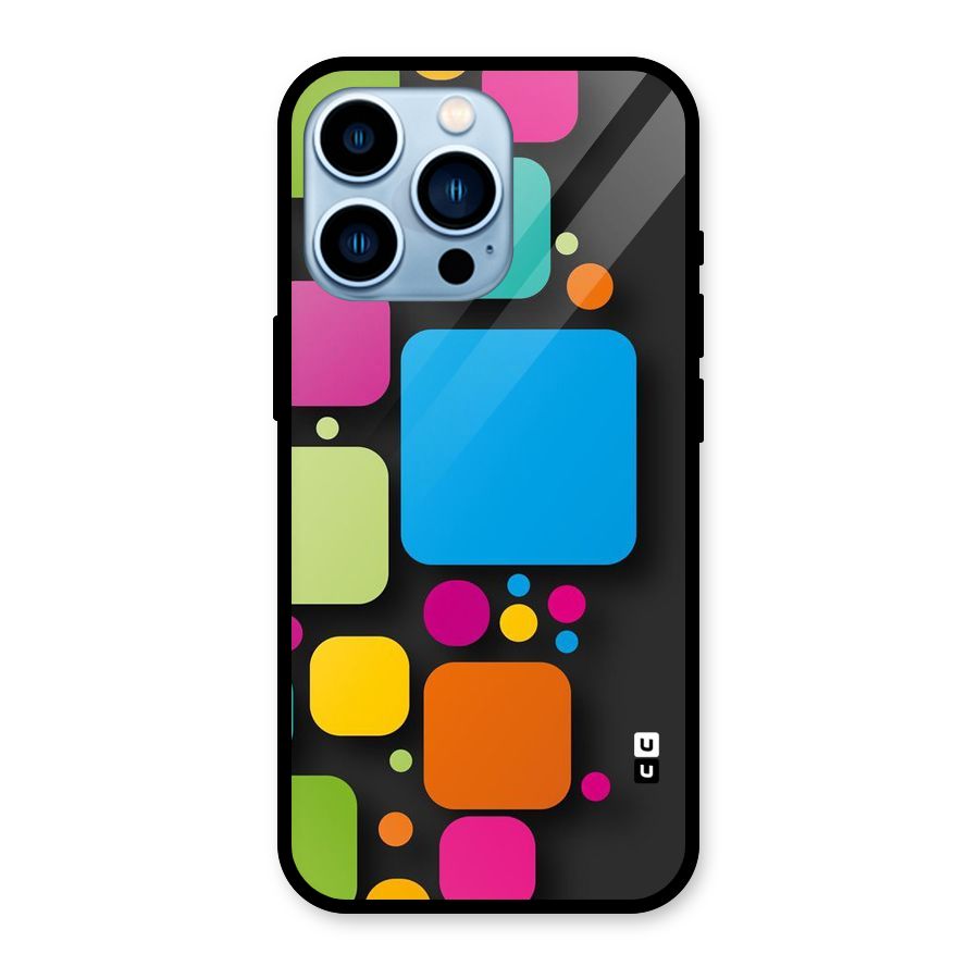 Color Boxes Abstract Glass Back Case for iPhone 13 Pro