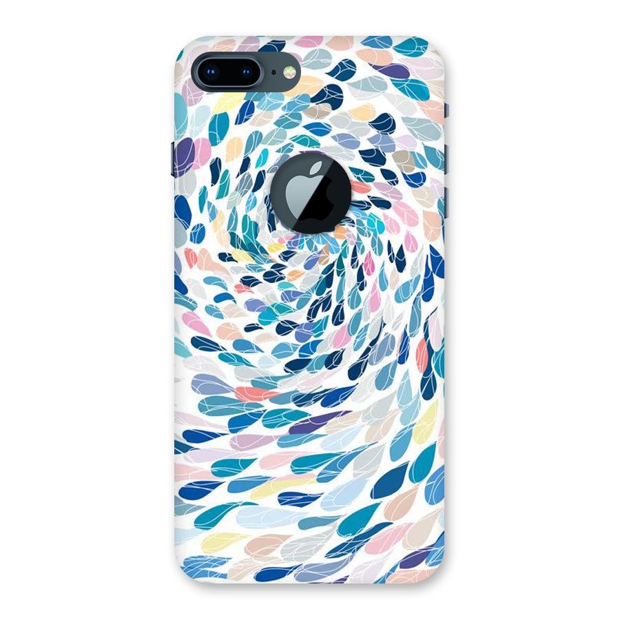 Color Droplets Swirls Back Case for iPhone 7 Plus Logo Cut