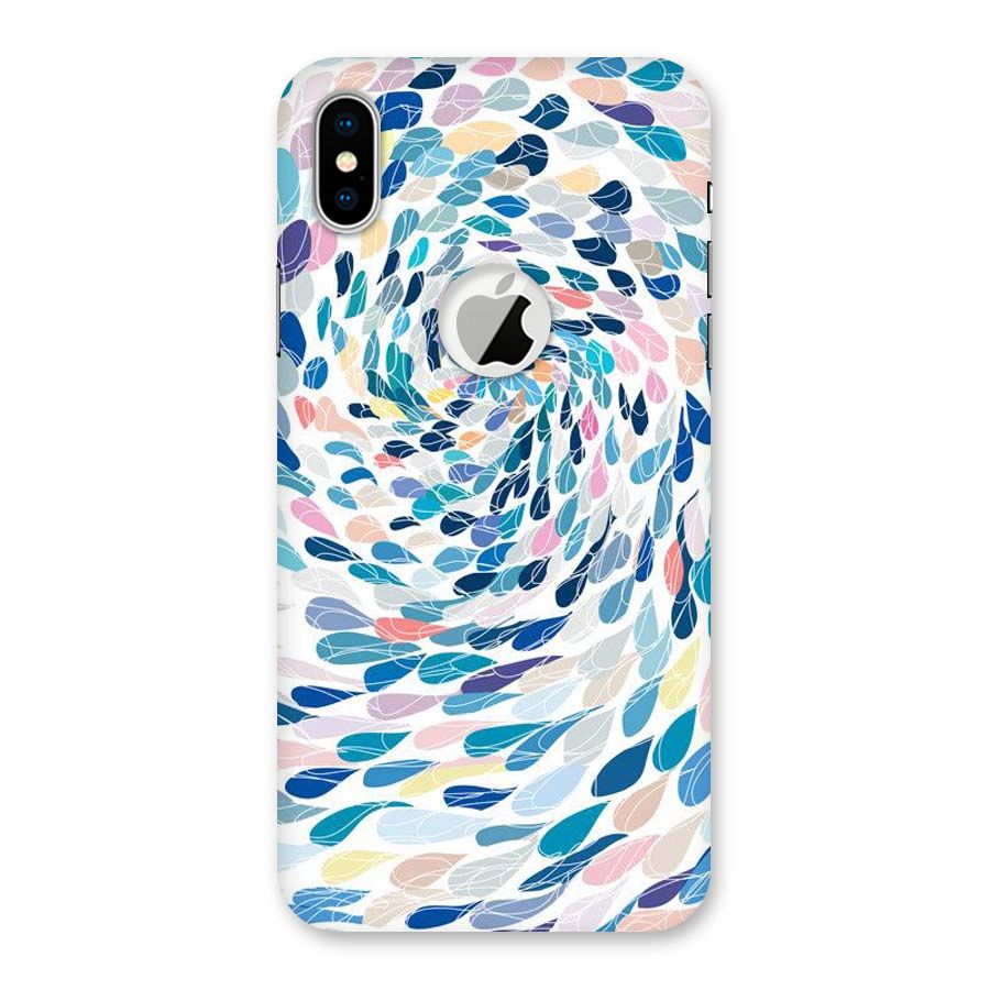 Color Droplets Swirls Back Case for iPhone X Logo Cut