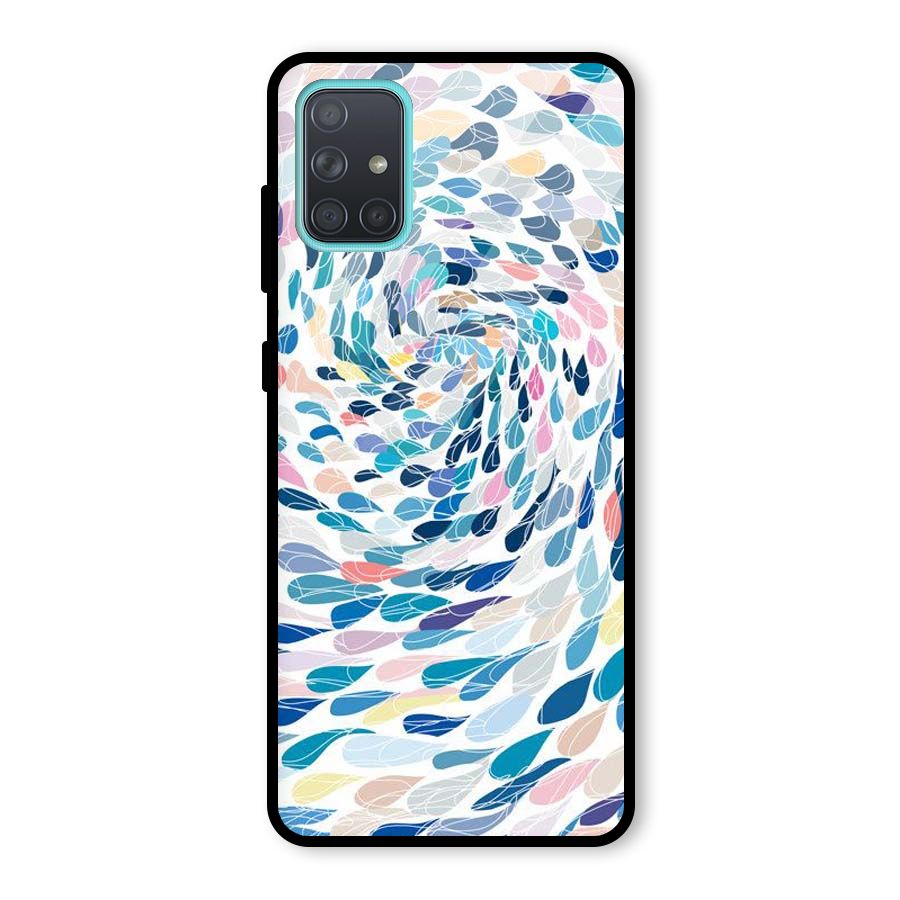 Color Droplets Swirls Glass Back Case for Galaxy A71