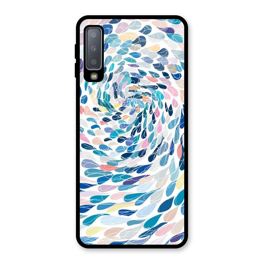 Color Droplets Swirls Glass Back Case for Galaxy A7 (2018)