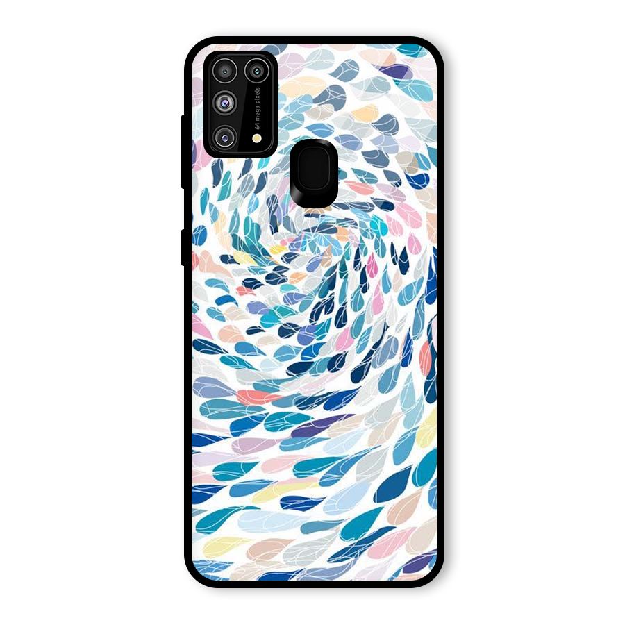 Color Droplets Swirls Glass Back Case for Galaxy F41