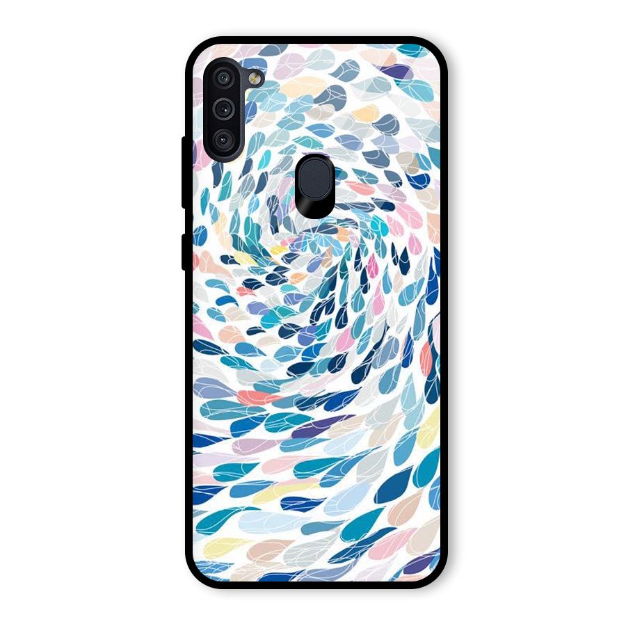 Color Droplets Swirls Glass Back Case for Galaxy M11