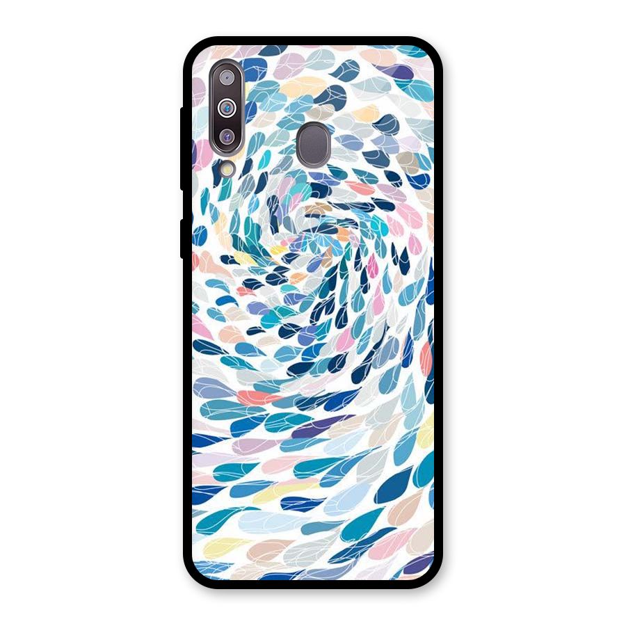 Color Droplets Swirls Glass Back Case for Galaxy M30