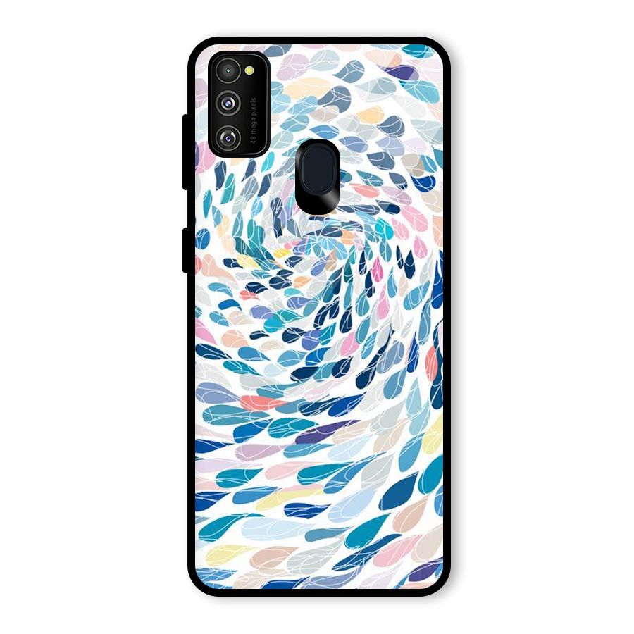 Color Droplets Swirls Glass Back Case for Galaxy M30s
