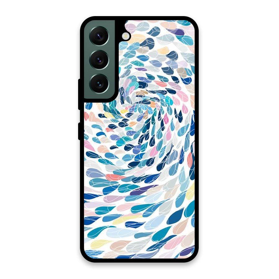 Color Droplets Swirls Glass Back Case for Galaxy S22 5G