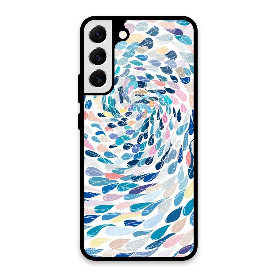 Color Droplets Swirls Glass Back Case for Galaxy S22 Plus 5G