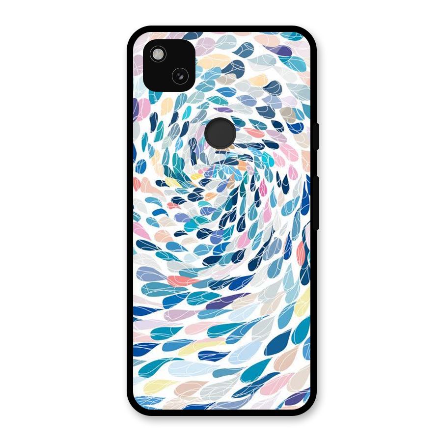 Color Droplets Swirls Glass Back Case for Google Pixel 4a