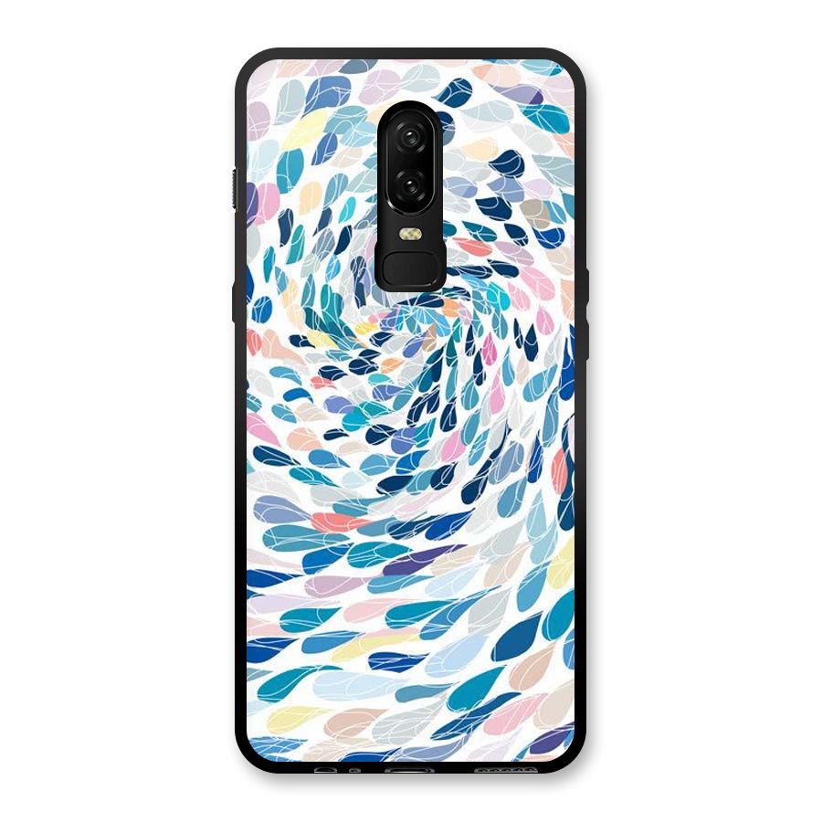 Color Droplets Swirls Glass Back Case for OnePlus 6