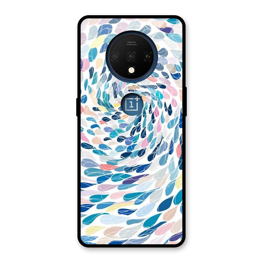 Color Droplets Swirls Glass Back Case for OnePlus 7T