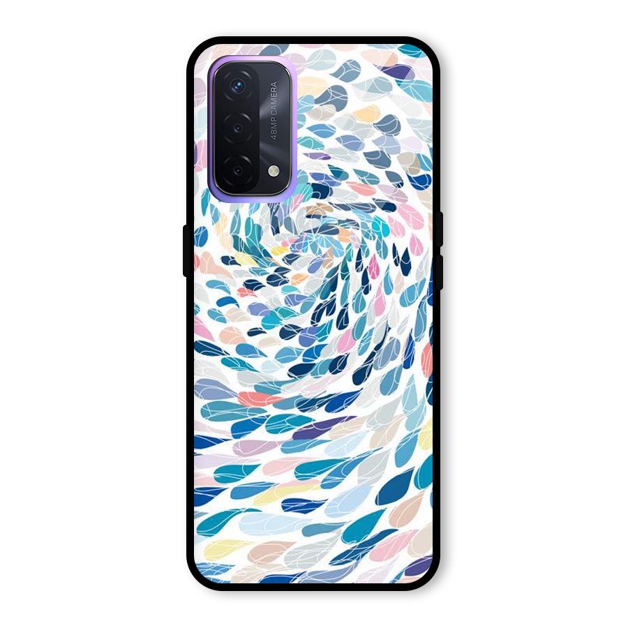 Color Droplets Swirls Glass Back Case for Oppo A74 5G