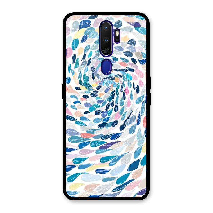 Color Droplets Swirls Glass Back Case for Oppo A9 (2020)