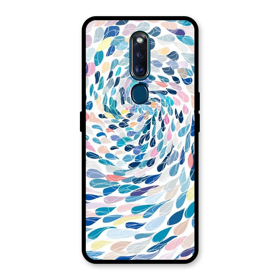Color Droplets Swirls Glass Back Case for Oppo F11 Pro
