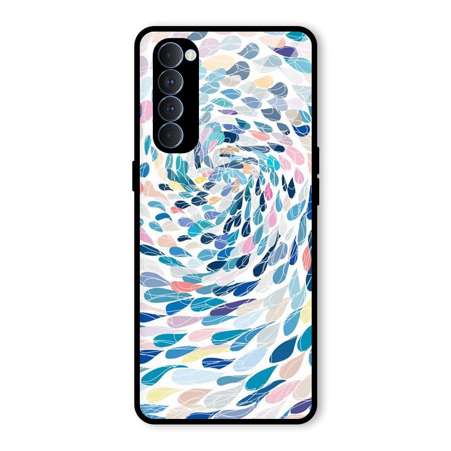 Color Droplets Swirls Glass Back Case for Oppo Reno4 Pro