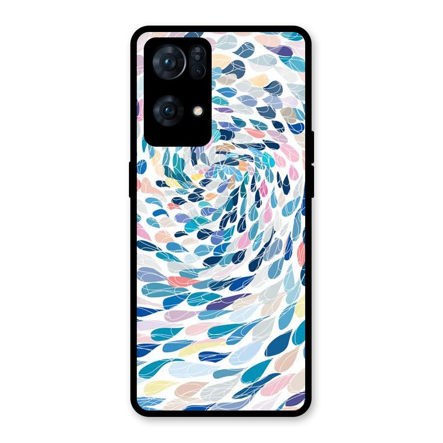 Color Droplets Swirls Glass Back Case for Oppo Reno7 Pro 5G