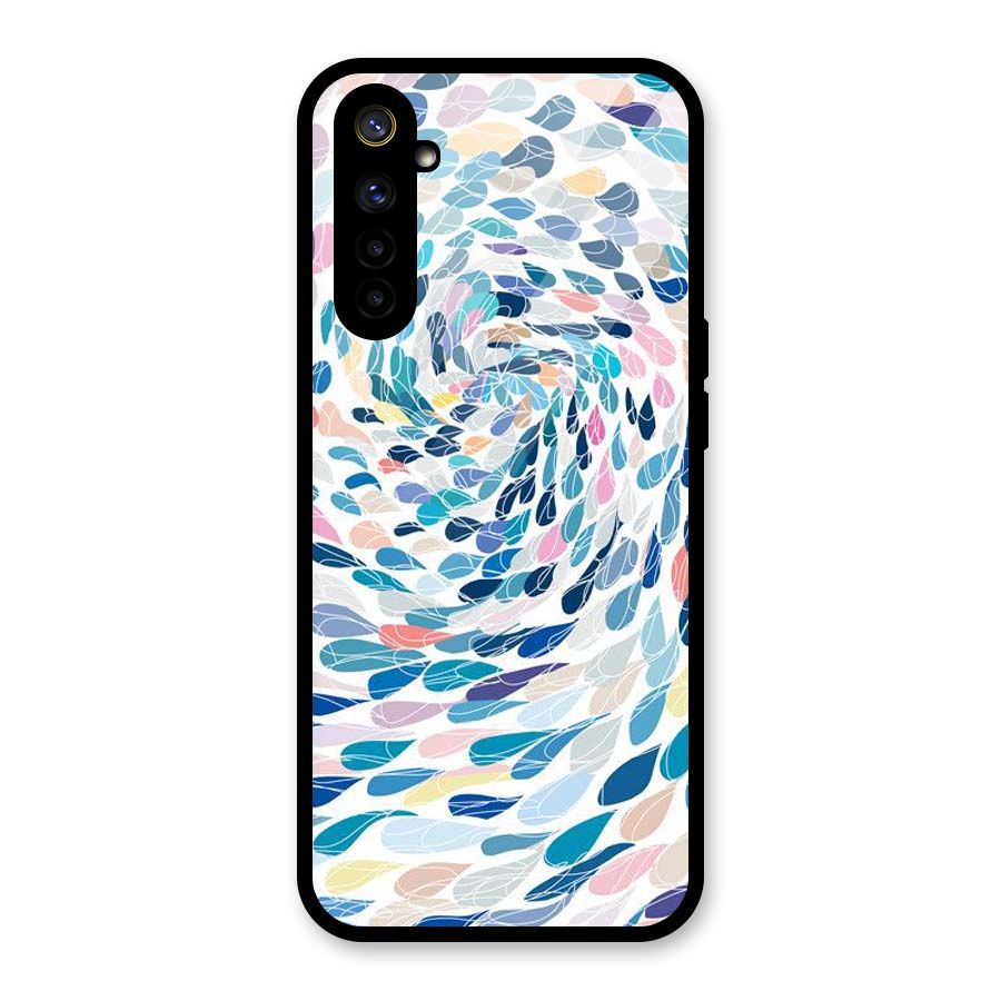 Color Droplets Swirls Glass Back Case for Realme 6i
