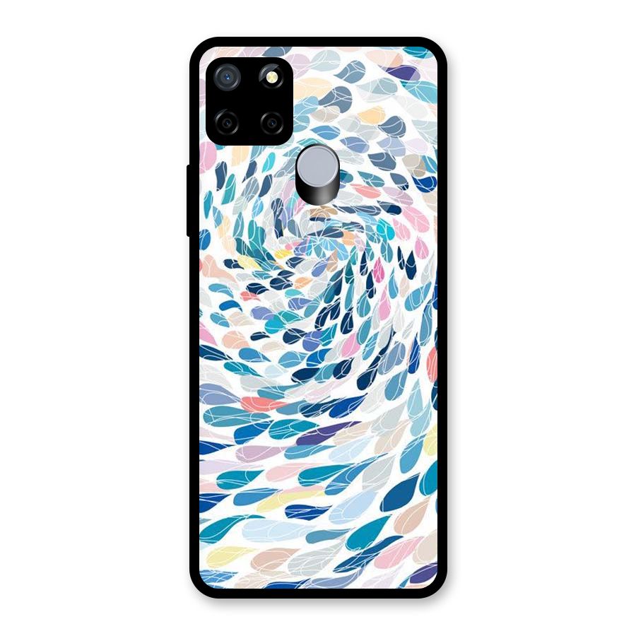 Color Droplets Swirls Glass Back Case for Realme C12