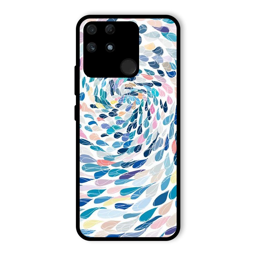 Color Droplets Swirls Glass Back Case for Realme Narzo 50A