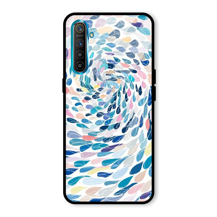 Color Droplets Swirls Glass Back Case for Realme X2