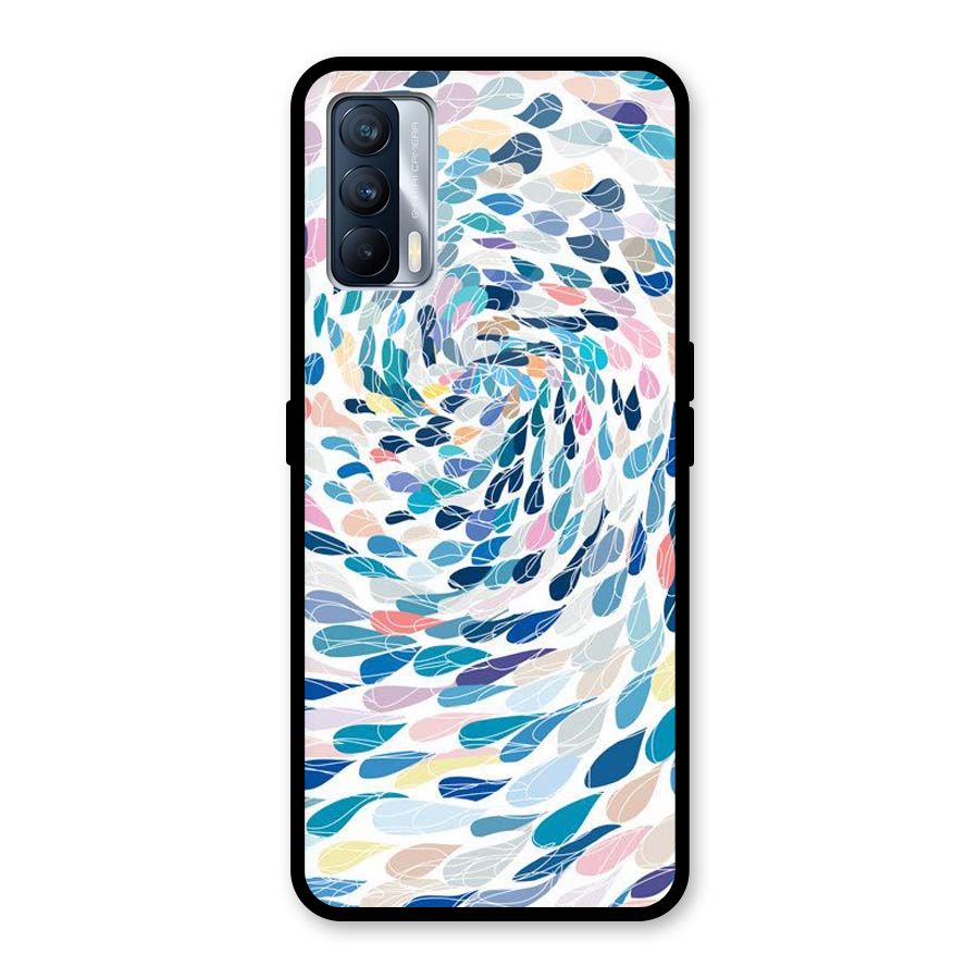 Color Droplets Swirls Glass Back Case for Realme X7