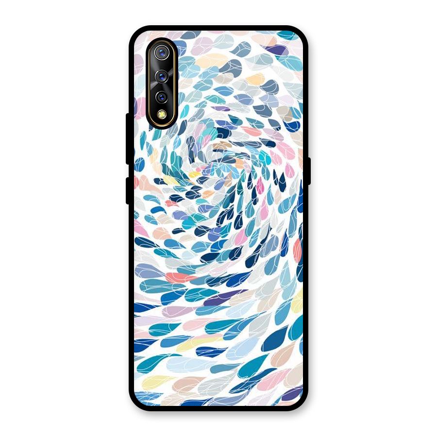 Color Droplets Swirls Glass Back Case for Vivo S1