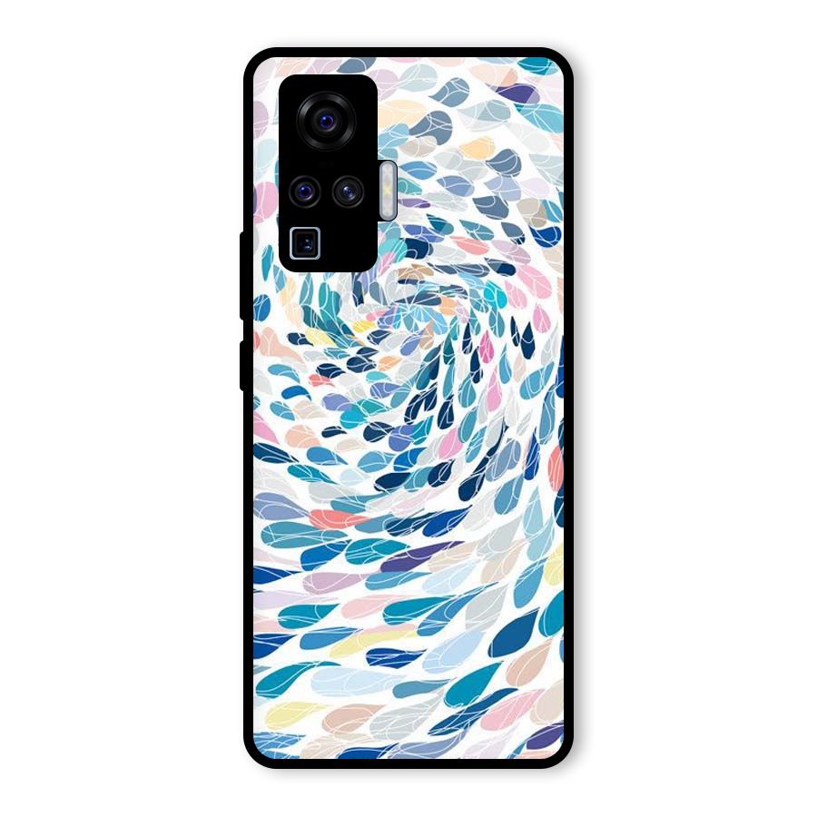 Color Droplets Swirls Glass Back Case for Vivo X50 Pro