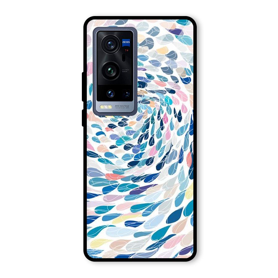 Color Droplets Swirls Glass Back Case for Vivo X60 Pro Plus