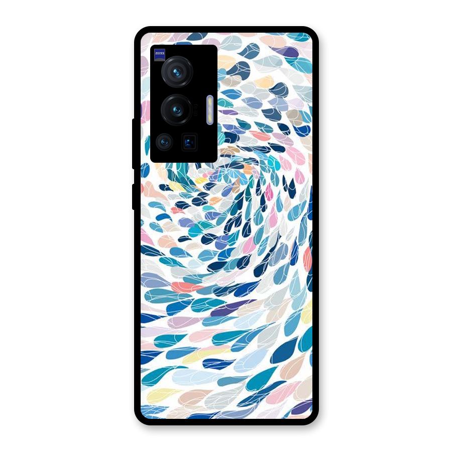 Color Droplets Swirls Glass Back Case for Vivo X70 Pro