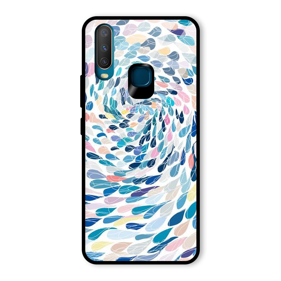 Color Droplets Swirls Glass Back Case for Vivo Y15