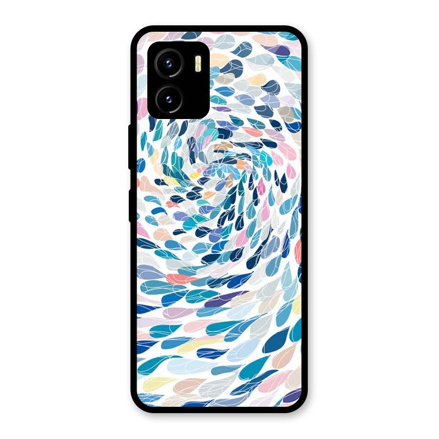 Color Droplets Swirls Glass Back Case for Vivo Y15s