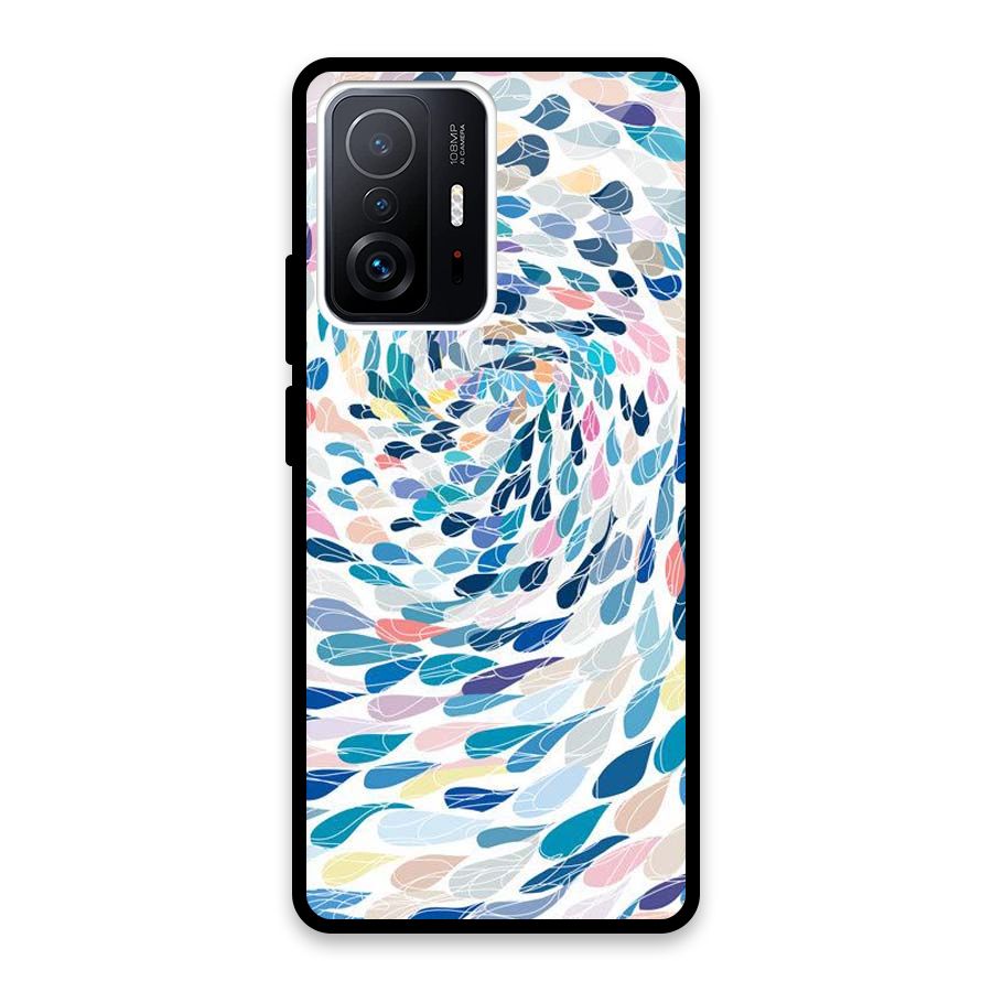 Color Droplets Swirls Glass Back Case for Xiaomi 11T Pro