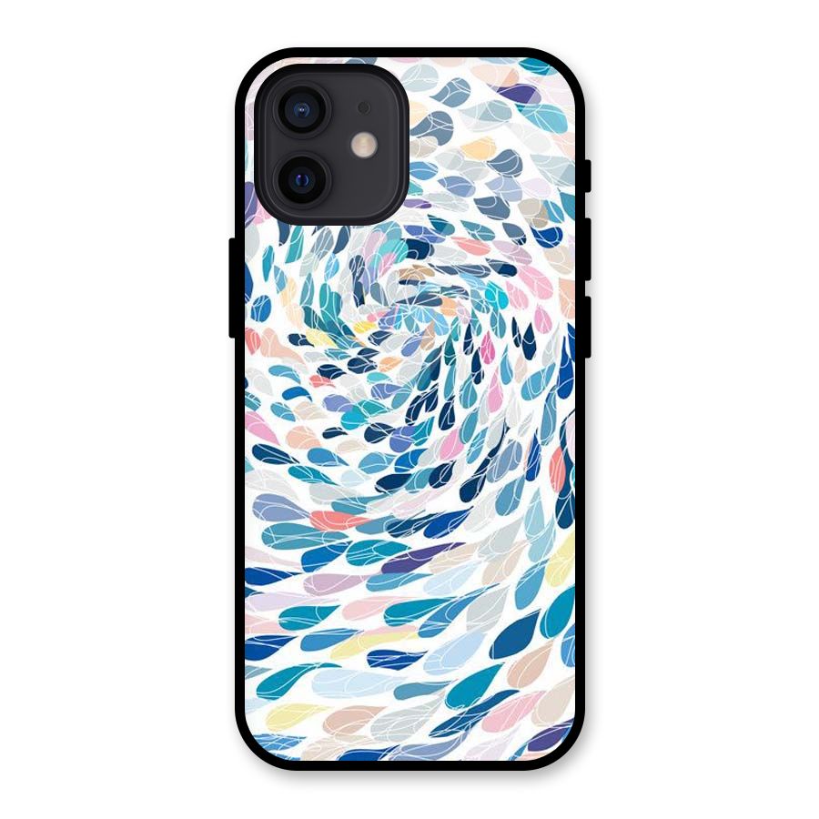 Color Droplets Swirls Glass Back Case for iPhone 12