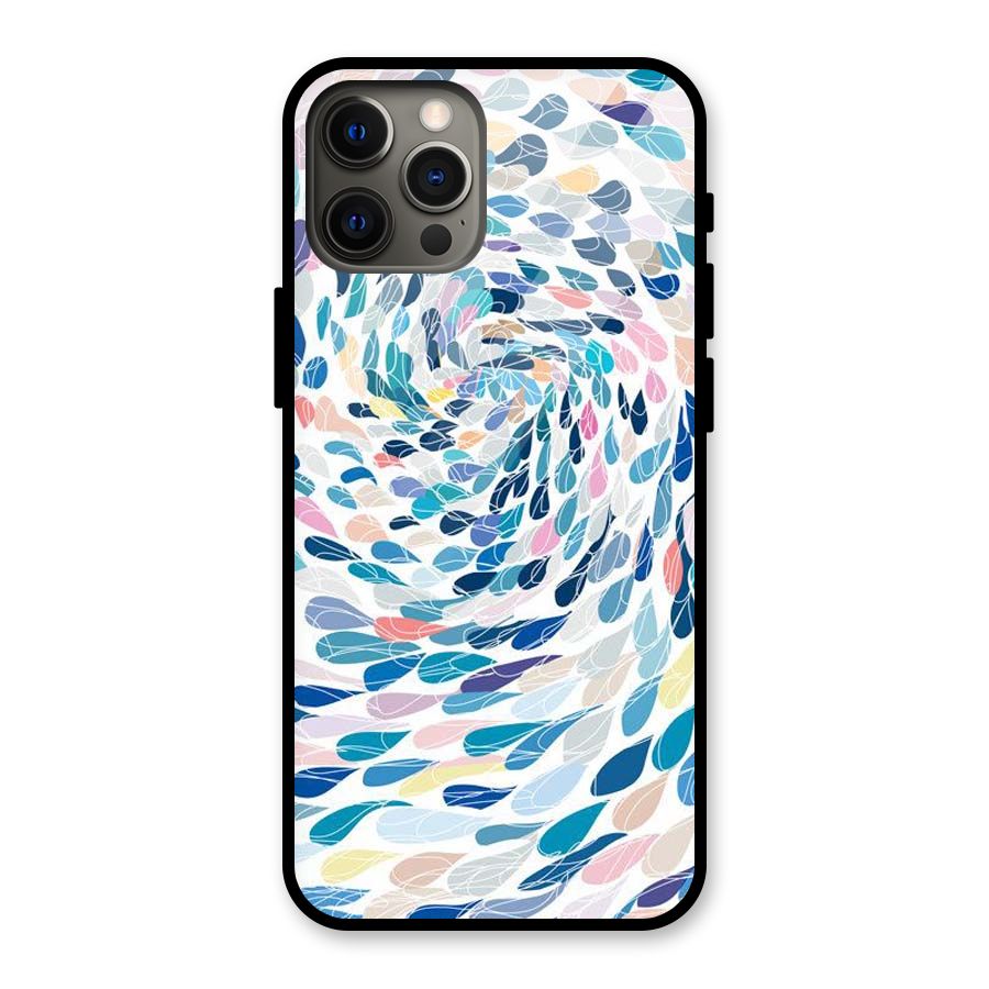 Color Droplets Swirls Glass Back Case for iPhone 12 Pro Max