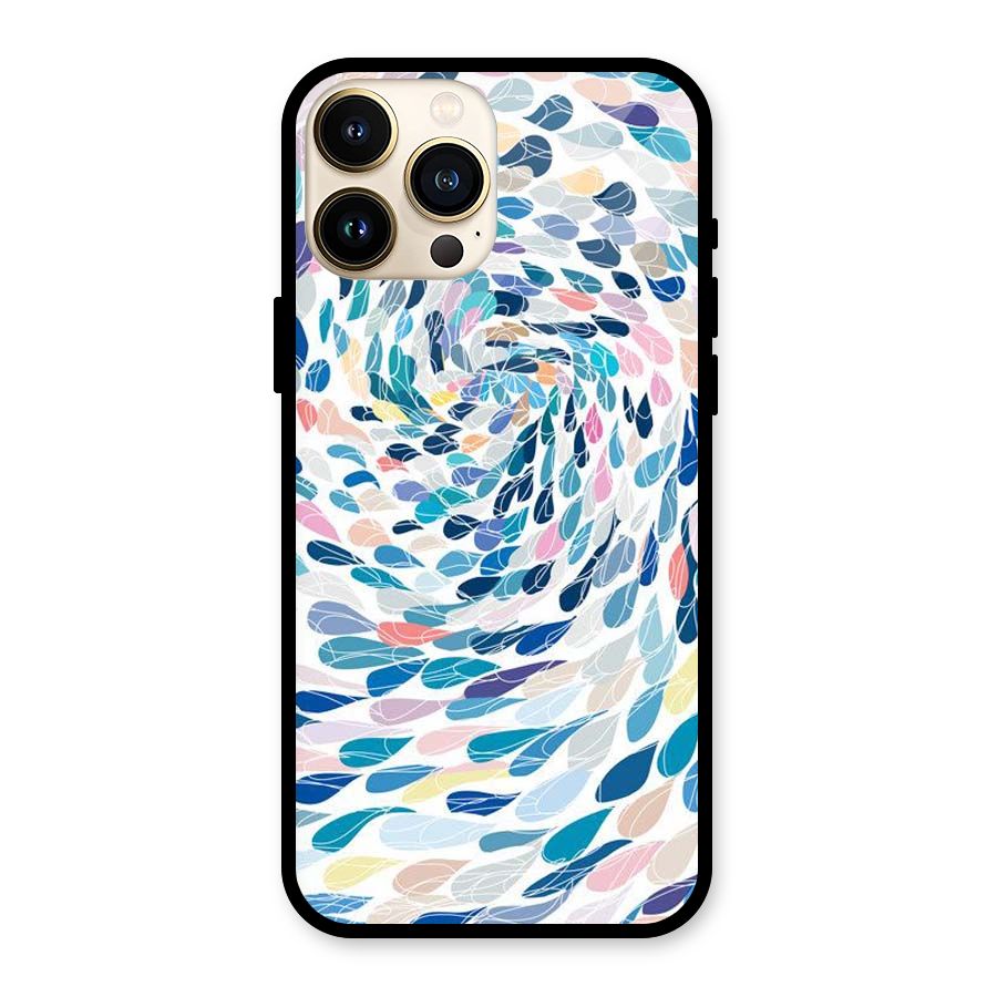 Color Droplets Swirls Glass Back Case for iPhone 13 Pro Max