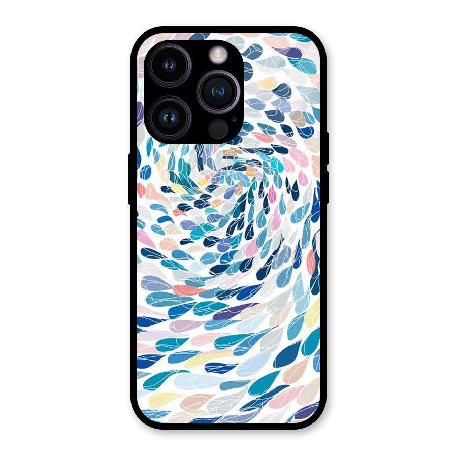 Color Droplets Swirls Glass Back Case for iPhone 14 Pro